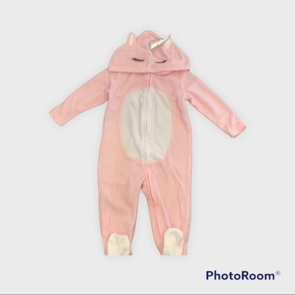 Unicorn fleece footie 12 months 004